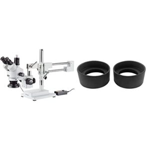 amscope sm-4tz-144a professional trinocular stereo zoom microscope & eg-sm microscope eyepiece eyeshields or eye-guards