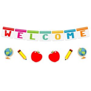 waahome welcome banner for classroom decorations, pencil welcome back to school bulletin board cutouts set for kindergarten elementary middle school classroom party decorations favors teacher supplies