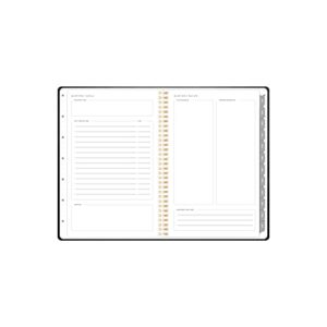 russell+hazel 2021 to 2022 Weekly Academic Planner, Black Vegan Leather Cover, A5, Spiral Bound, 5.25” x 8” (58613)