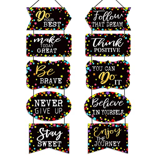 PETCEE Classroom Decoration Banner Confetti Motivational Porch Sign Back to School Positive Sayings Accents Cutouts for Student Teacher School Classroom Bulletin Board Office Home Nursery Decor