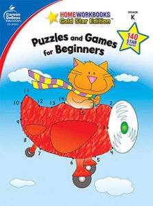 puzzles and games for beginners, grade k (home workbooks)