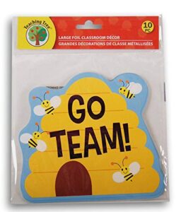 foil beehive ”go team!” classroom decor paper cut-outs – 10 count