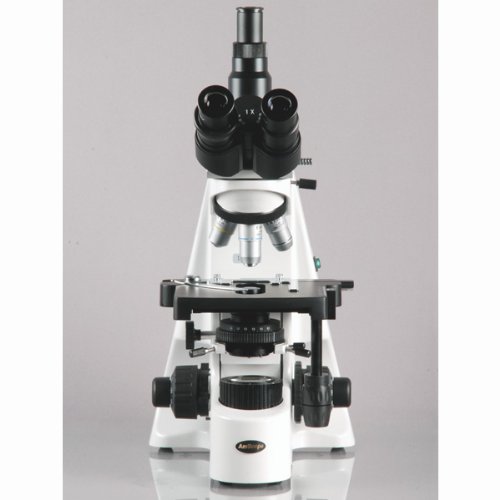 AmScope T690C-PL-10M Digital Trinocular Compound Microscope, 40X-2500X Magnification, WH10x and WH25x Super-Widefield Eyepieces, Infinity Plan Achromatic Objectives, Brightfield, Kohler Condenser, Double-Layer Mechanical Stage, Includes 10MP Camera with R