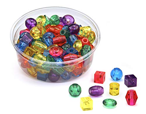 Big Plastic Translucent Beads, Assorted Colors, with Lacing Lanyard, Approx. 100 Pc, 68101