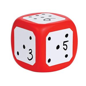 LEARNING ADVANTAGE Write-On Wipe-Off Die - Large - Teach Early Math Skills - Large Dice - Math Manipulatives for Kids