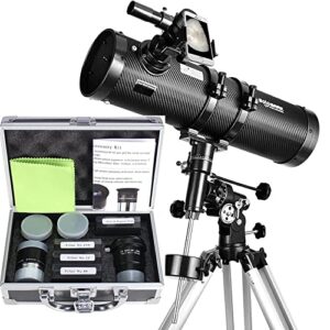solomark telescope 130650eq, telescopes for adults and 1.25inch telescope accessory set with carry case