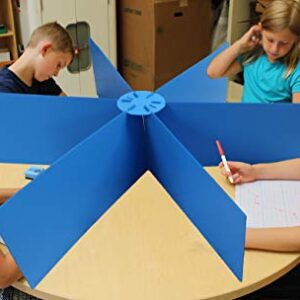 Blue Premium Corrugated Plastic Round Study Carrel Single Item