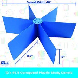Blue Premium Corrugated Plastic Round Study Carrel Single Item