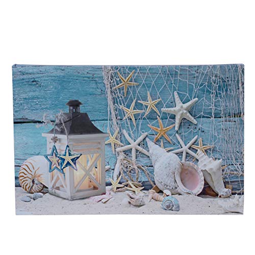 Beachcombers Shells/Candles Canvas with 1 Light-Up LED Multi