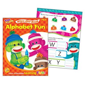 trend enterprises alphabet fun sock monkeys wipe-off book