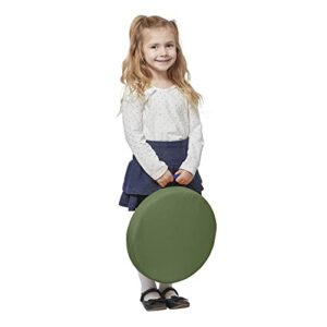 ECR4Kids SoftZone Floor Cushions with Handles, 2" Deluxe Foam, Round, Hunter Green, (6-Pack)