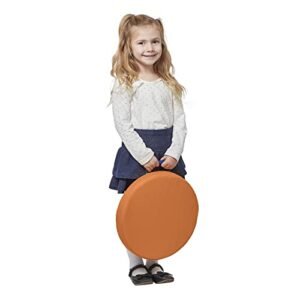 ECR4Kids SoftZone Floor Cushions with Handles, 2" Deluxe Foam, Round, Orange, (6-Pack)