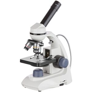 AmScope M170C-E 40X-1000X Dual LED Solid-Metal Portable Compound Microscope with Camera, White