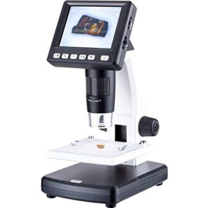 amscope – lcd digital microscope, 3.5 inch color screen, 20x-1200x magnification with zoom, portable usb microscope imager, coin microscope – dm130-m5s035