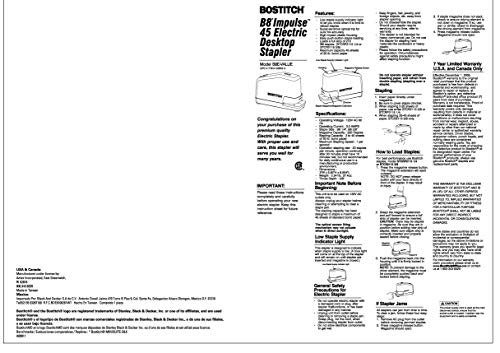 Bostitch Office Impulse Heavy Duty Electric Stapler Value Pack, 45 Sheet Capacity, Includes 5,000 Staples & Staple Remover, No-Jam, Faster Stapling, Black