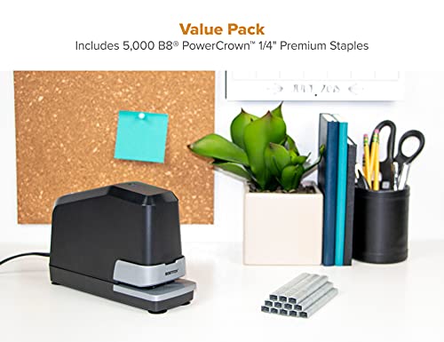 Bostitch Office Impulse Heavy Duty Electric Stapler Value Pack, 45 Sheet Capacity, Includes 5,000 Staples & Staple Remover, No-Jam, Faster Stapling, Black