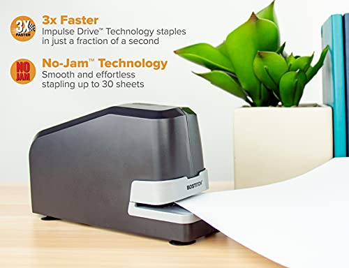 Bostitch Office Impulse Drive, 30 Sheet Electric Stapler, No Jam Technology, Easy Reload, Black