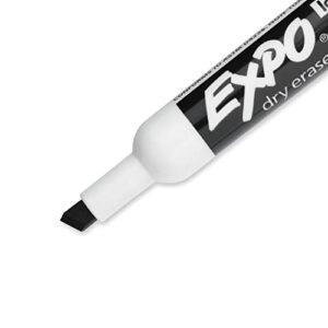 EXPO Low Odor Dry Erase Markers, Chisel Tip, Black, 12 Count