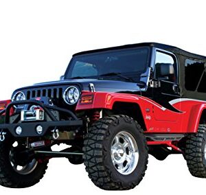 RAMPAGE PRODUCTS 76510R Semi-Gloss Black Front Recovery Bumper with Stinger for 1976-2006 Jeep CJ, Wrangler YJ & TJ