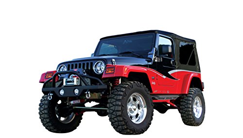 RAMPAGE PRODUCTS 76510R Semi-Gloss Black Front Recovery Bumper with Stinger for 1976-2006 Jeep CJ, Wrangler YJ & TJ