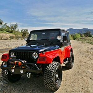 RAMPAGE PRODUCTS 76510R Semi-Gloss Black Front Recovery Bumper with Stinger for 1976-2006 Jeep CJ, Wrangler YJ & TJ