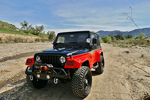 RAMPAGE PRODUCTS 76510R Semi-Gloss Black Front Recovery Bumper with Stinger for 1976-2006 Jeep CJ, Wrangler YJ & TJ