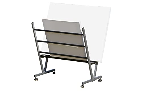 Art Expo Metal Art Professional Print Rack, Holds Posters, Prints, Canvas Art for Shows & Storage, Mobile with Rolling Casters Size 22"Hx34"Wx6"D