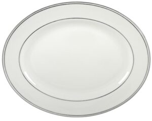 lenox federal platinum bone china oval platter, 13-in -, white