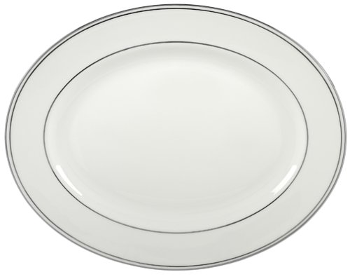 Lenox Federal Platinum Bone China Oval Platter, 13-in -, White