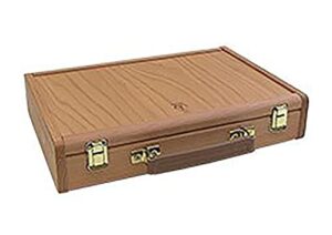 creative mark capri deluxe wood artist paint box – storage for art supplies, paints, mediums, brushes, compartment storage, lightweight, travel – [oil-stained – natural finish]