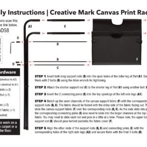 Creative Mark Folding Canvas Print Rack - Artist Gallery Portable Display Rack for Posters, Artwork, Prints, Canvas, Panels, Galleries, Studios & Storage - Mini