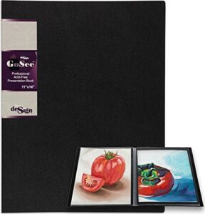 gosee professional quality 11×14 inch artist portfolio presentation book (24 count, top-loaded pages) perfect for travel and displaying artwork