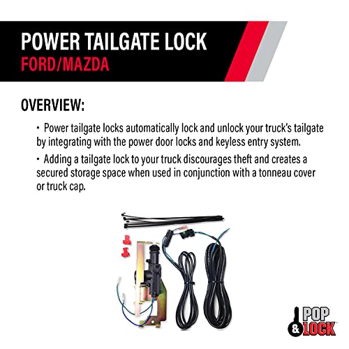 Pop & Lock - Power Tailgate Lock Fits Ford F150, Models 1997 to 2004 - for Tailgate Without OEM Manual Lock (PL8200)