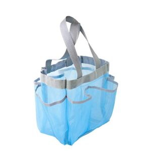 honey-can-do sft-01103 quick dry shower tote, 7-pocket, blue,small