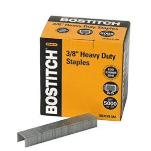 Bostitch Heavy Duty Premium Staples, 25-55 Sheets, 0.375 Inch Leg, 5,000 Per Box (SB353/8-5M)