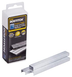 bostitch premium standard staples in clear plastic box, 1/4 inch leg, 5,000 per box (sb10)
