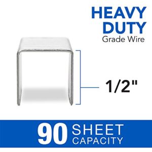 Swingline Staples, Heavy Duty, 1/2" Length, 90 Sheet Capacity, 100/Strip, 1000/Box, 1 Pack (35312), Silver
