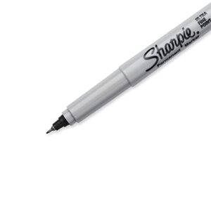 SHARPIE Permanent Markers, Ultra Fine Point, Black, 12 Count