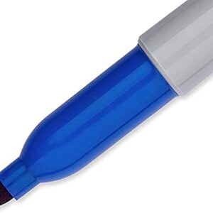 Fine Point Permanent Marker, BLUE, Durable Ink is Fade-Resistant and Water-Resistant - BLUE - 12 Pens Per Box - 1 Box