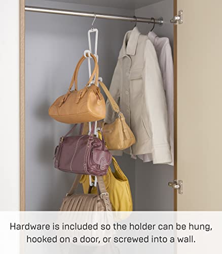 YAMAZAKI home 6510 Chain Link Bag Holder-Closet Storage Hanging Organizer Rack, One Size, White