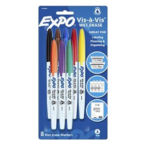 expo vis-à-vis wet erase markers, fine point, assorted colors, 12 count