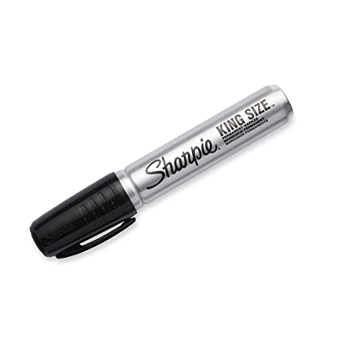 Sharpie King Size Permanent Markers Large Chisel Tip, Great For Poster Boards, Black, 12 Count