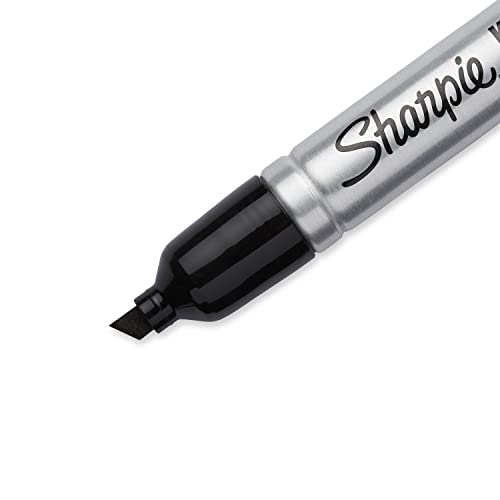 Sharpie King Size Permanent Markers Large Chisel Tip, Great For Poster Boards, Black, 12 Count
