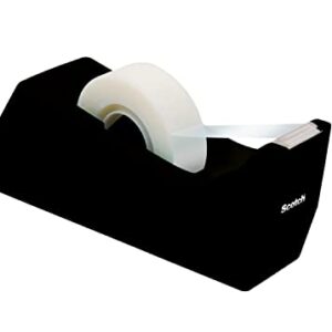 Scotch Classic Desktop Tape Dispenser C-38, Black, 1 in Core, Made From 100% Recycled Plastic, 1 Dispenser (C-38)