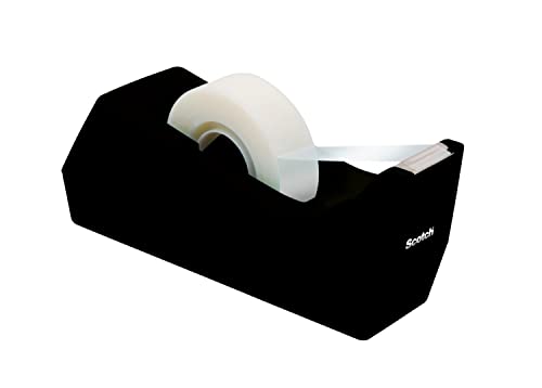 Scotch Classic Desktop Tape Dispenser C-38, Black, 1 in Core, Made From 100% Recycled Plastic, 1 Dispenser (C-38)