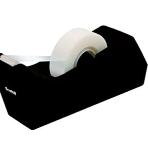 Scotch Classic Desktop Tape Dispenser C-38, Black, 1 in Core, Made From 100% Recycled Plastic, 1 Dispenser (C-38)