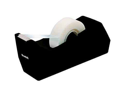 Scotch Classic Desktop Tape Dispenser C-38, Black, 1 in Core, Made From 100% Recycled Plastic, 1 Dispenser (C-38)