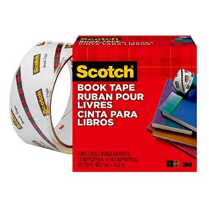 Scotch Book Tape, 1.5 in x 540 in, 1 Roll/Pack, Excellent for Repairing, Reinforcing Protecting, and Covering (845-150)