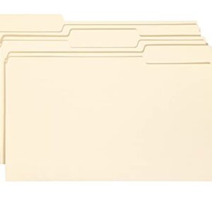 Smead File Folder, 1/3-Cut Tab, Assorted Positions, Legal Size, Manila, 100 per Box (15330)