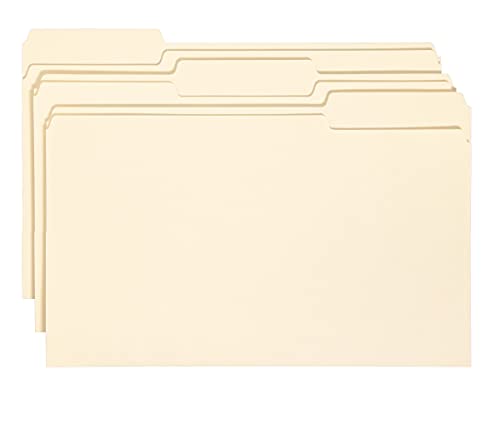 Smead File Folder, 1/3-Cut Tab, Assorted Positions, Legal Size, Manila, 100 per Box (15330)